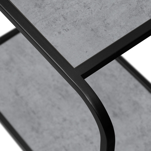 Стеллаж SIENA, черный, ЛДСП Бетон светлый, 80*30*173 фото 4