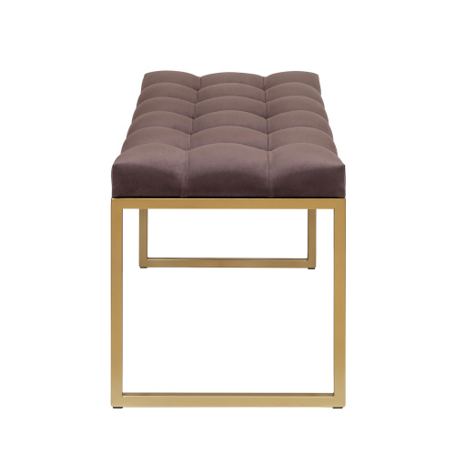 Банкетка ALBA MINI, золотая, Kashtan, каретная стяжка, 85*40*45 фото 3