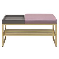 Банкетка RUBY BOX, золотая, Dusty Pink, GreyBox