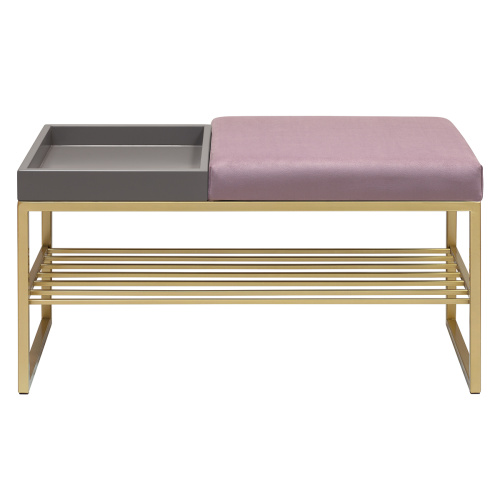 Банкетка RUBY BOX, золотая, Dusty Pink, GreyBox, 85*40*45