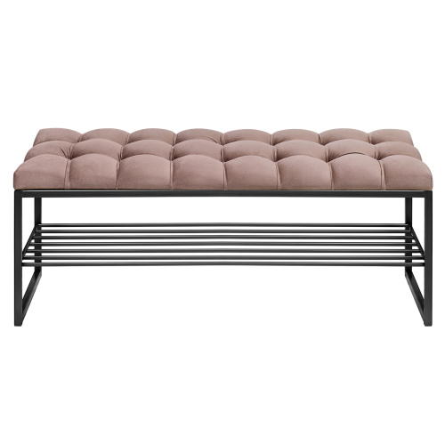 Банкетка RUBY, черная, Mocco, каретная стяжка, 110*40*45 фото 7