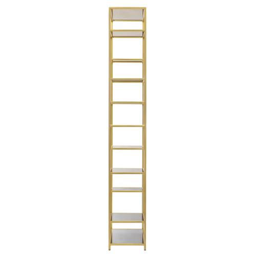 Стеллаж OLIVIA, золотой, полки стекло, 70*30*195,3 фото 8