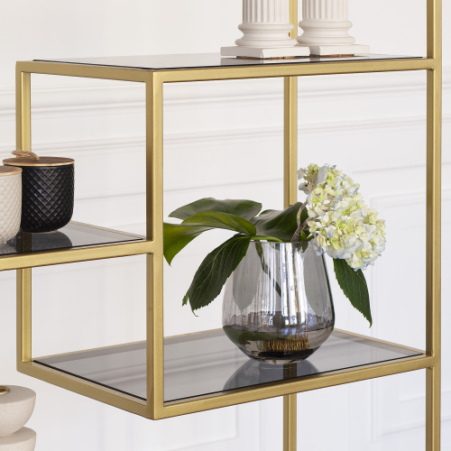 Стеллаж OLIVIA, золотой, полки стекло, 70*30*195,3 фото 5