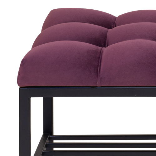 Банкетка RUBY MINI, черная, Marsala, каретная стяжка, 85*40*45 фото 12