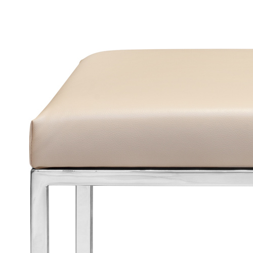 Банкетка ALBA, н/ж сталь, экокожа Light Beige, 110*40*45 фото 8