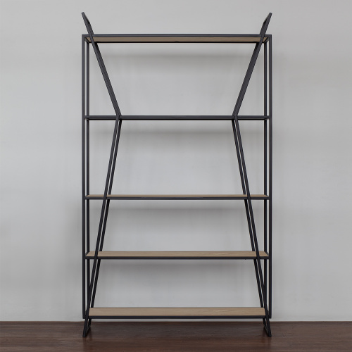 Стеллаж OSLO, черный, ЛДСП Дуб Каселла, 100*33*171 фото 6