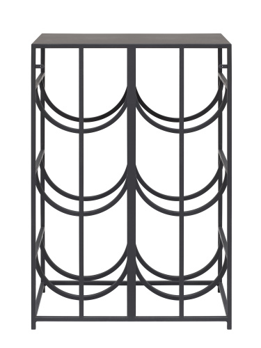 Подставка для 6 бутылок со столиком, черная фото 8