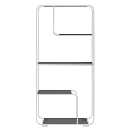 Стеллаж SIENA, белый, тонированное стекло, 80*30*173 фото 2