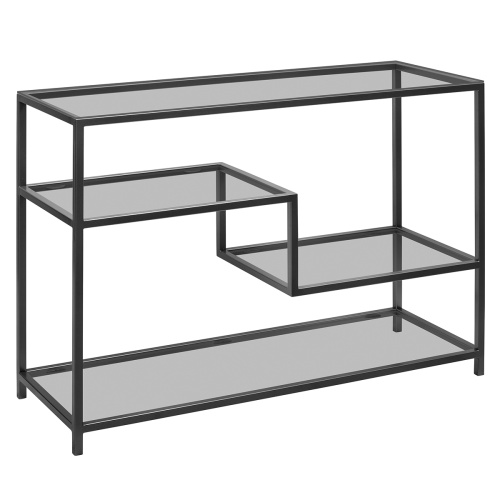 Консоль JAQLENE, черная, тонированное стекло, 100*35*81 фото 8