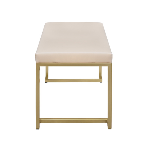 Банкетка OMEGA MINI, золотая, экокожа Light Beige, 85*40*45 фото 6