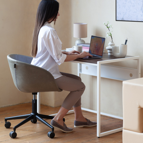 Стол письменный Rimini, белый, ЛДСП Орех Табак, 90*65*75 фото 2