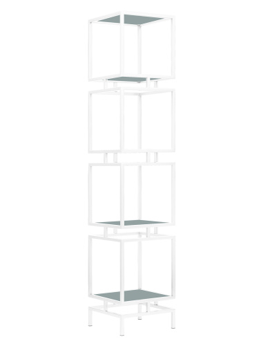 Стеллаж CUBIC-4, белый, ЛДСП Серый монументальный, 40*40*196,5 фото 4