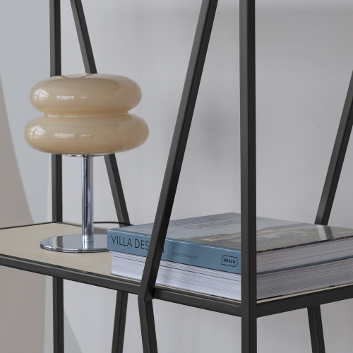 Стеллаж OSLO MINI, черный, керамика Ivory, 80*33*171 фото 5