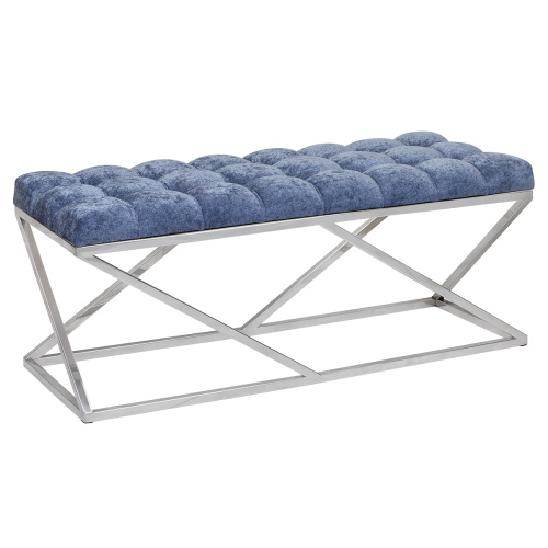 Банкетка ZUMA, н/ж сталь, Steel Blue, каретная стяжка 110*40*45 фото 5