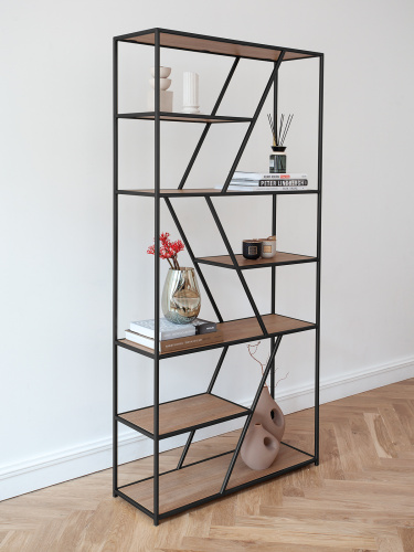 Стеллаж ARNETTA, черный, Робиния, 90*30*192 фото 5