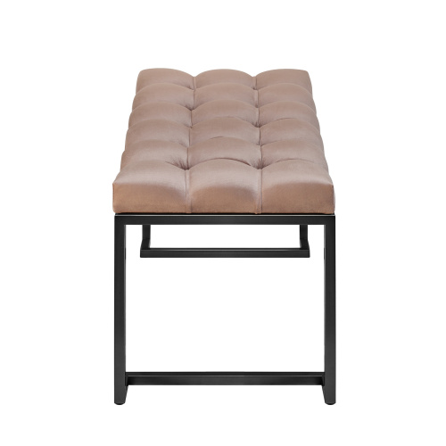 Банкетка OMEGA MINI, черная, Mocco, каретная стяжка, 85*40*45 фото 3