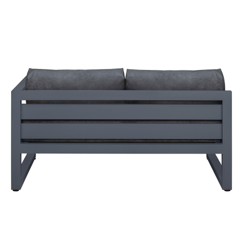 Диван уличный CAPRI модульный с правым подлокотником, алюминий цвет серый, темно-серый велюр фото 4