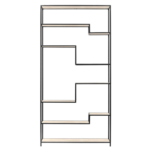Стеллаж JAQLENE, черный, керамика Слоновая кость, 100x30*200 фото 6