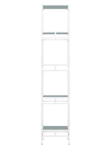 Стеллаж CUBIC-4, белый, ЛДСП Серый монументальный, 1965x400x400 фото 3