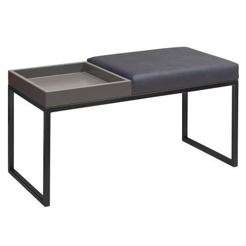 Банкетка ALBA BOX, черная, Light Blue, GreyBox, 85*40*45 фото 5