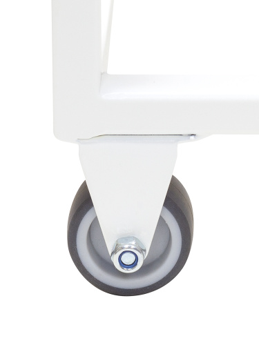 Подставка для 3 бутылок со столиком и с колесами, белая фото 8