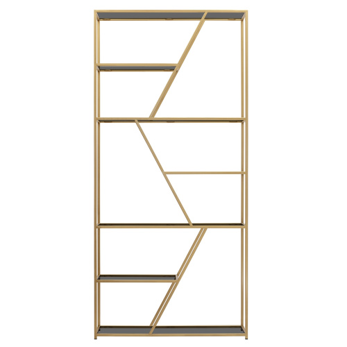 Стеллаж ARNETTA, золотой, тонированное стекло, 90*30*192 фото 6
