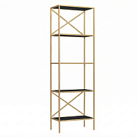 Стеллаж KARIN, золотой, ЛДСП Черный Лес