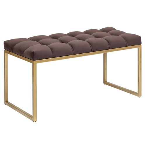 Банкетка ALBA MINI, золотая, Kashtan, каретная стяжка, 85*40*45 фото 2