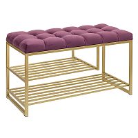 Обувница GARDA PLUS, золотая, Marsala, каретная стяжка, 85*40*52