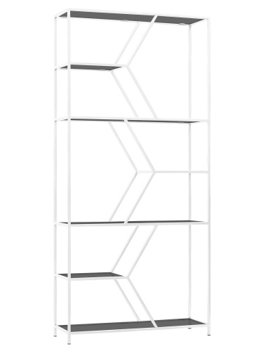 Стеллаж MALTA MINI, белый, тонированное стекло фото 4