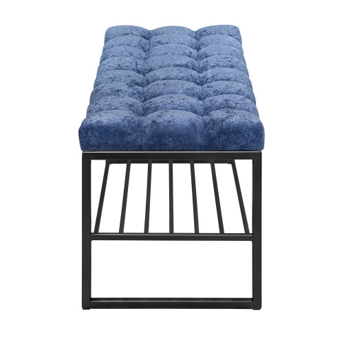 Банкетка RUBY, черная, Steel Blue, каретная стяжка, 110*40*45 фото 3