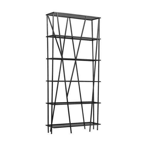 Стеллаж EVA, черный, тонированное стекло