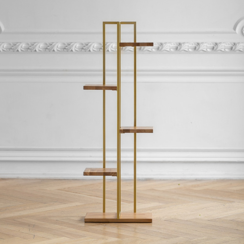 Стеллаж-подставка для цветов Loft 6, золотой фото 2