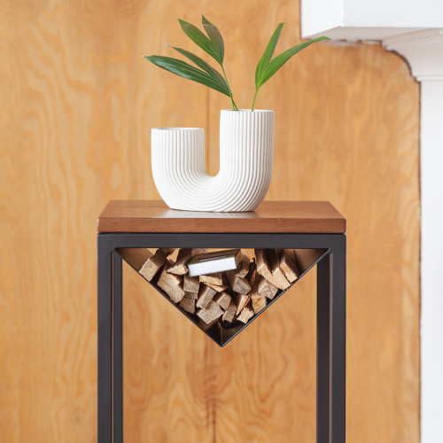 Дровница TORI с полкой, черная фото 10