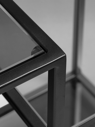 Стеллаж OLIVIA, черный, полки стекло 1950x700x300 фото 4