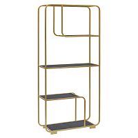 Стеллаж SIENA, золотой, ЛДСП Бетон темный