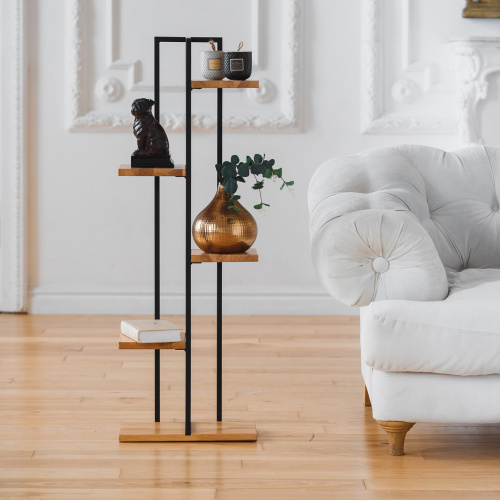 Стеллаж-подставка для цветов Loft 6, черный фото 4