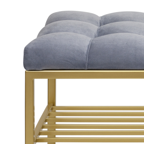 Обувница GARDA PLUS, золотая, Light Blue, каретная стяжка, 85*40*52 фото 6