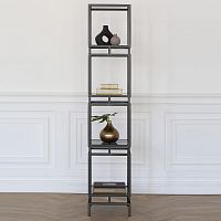 Стеллаж CUBIC-4, черный, тонированное стекло, 40*40*196,5