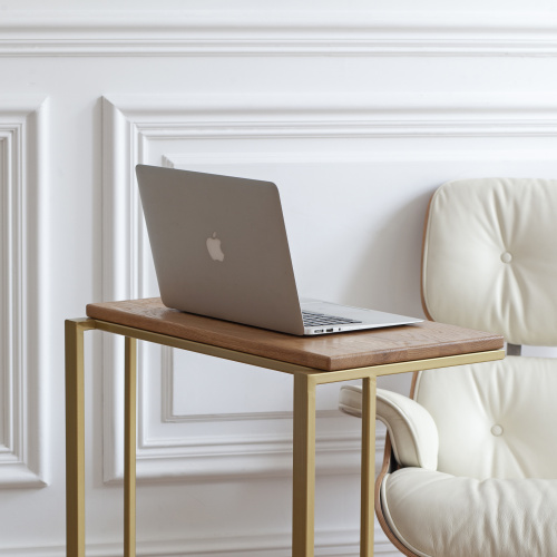 Столик кофейный приставной, золотой 550 фото 2