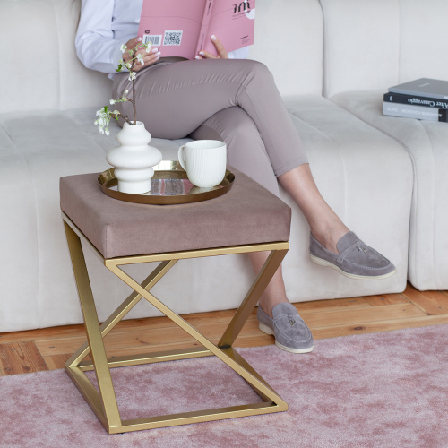 Пуф Chelsea, золотой, Mocco, 40*40*45 фото 4