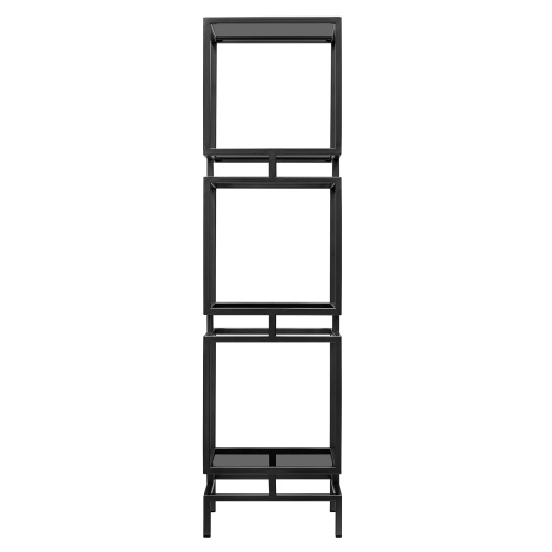 Стеллаж CUBIC-3, каркас сталь, полки тонированное стекло фото 4