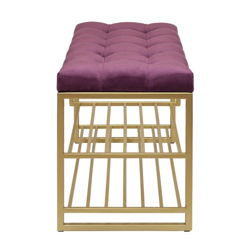 Обувница GARDA PLUS, золотая, Marsala, каретная стяжка, 85*40*52 фото 5