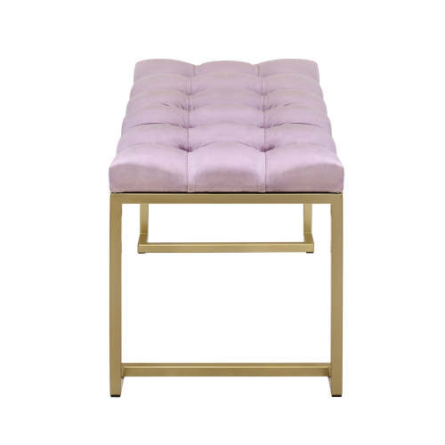 Банкетка OMEGA MINI, золотая, Dusty Pink, каретная стяжка, 85*40*45 фото 9