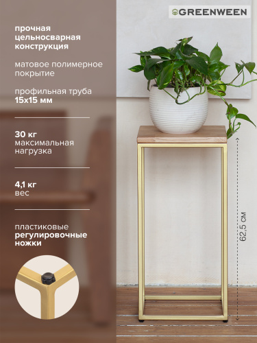 Столик для цветов TORI 60, золотой фото 6