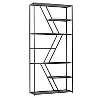 Стеллаж ARNETTA, черный, тонированное стекло