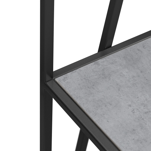 Стеллаж OSLO MINI, черный, ЛДСП Бетон светлый, 80*33*171 фото 12