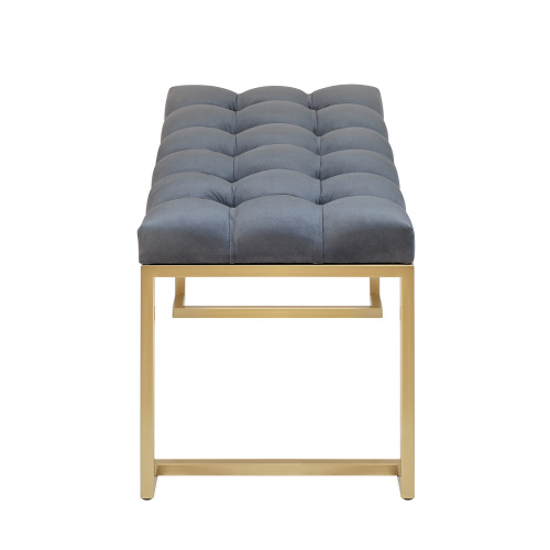 Банкетка OMEGA MINI, золотая, Mouse Grey, каретная стяжка, 85*40*45 фото 9