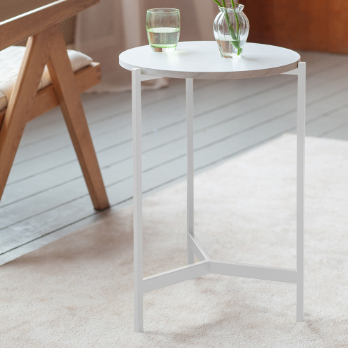Столик кофейный ODRI, белый/ЛДСП, 43,5*43,5*60,5 фото 2