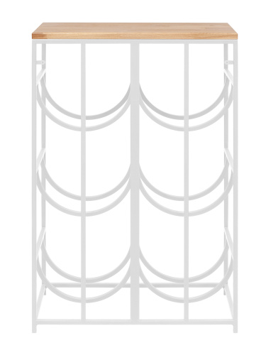 Подставка для 6 бутылок со столиком из дуба, белая фото 6